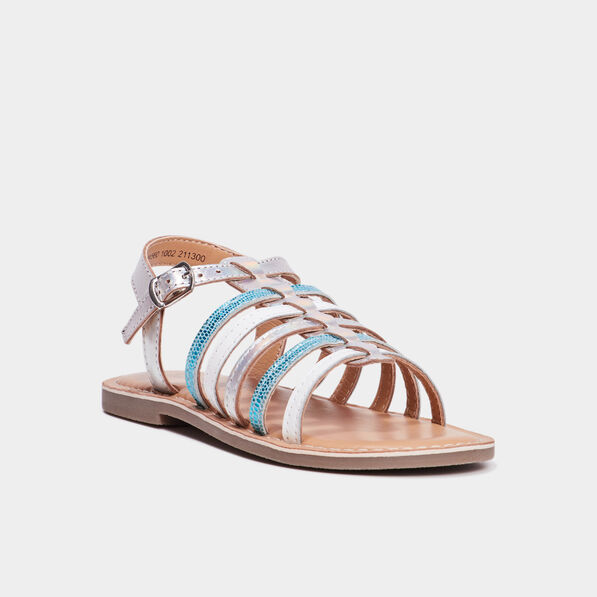 sandales brides irisees en cuir creeks bleu fille Sandales brides irisées en cuir Creeks bleu fille