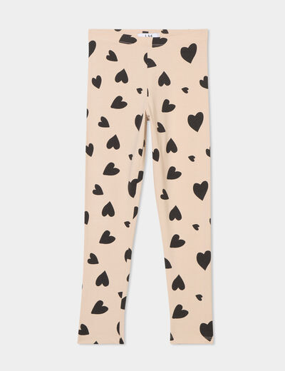Legging long élastiqué coton sable fille