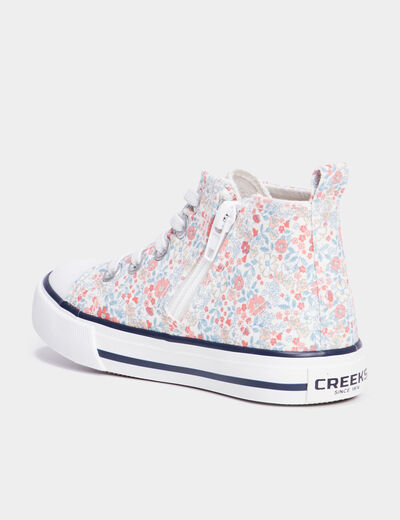 Baskets montantes toile zippées Creeks ecru fille