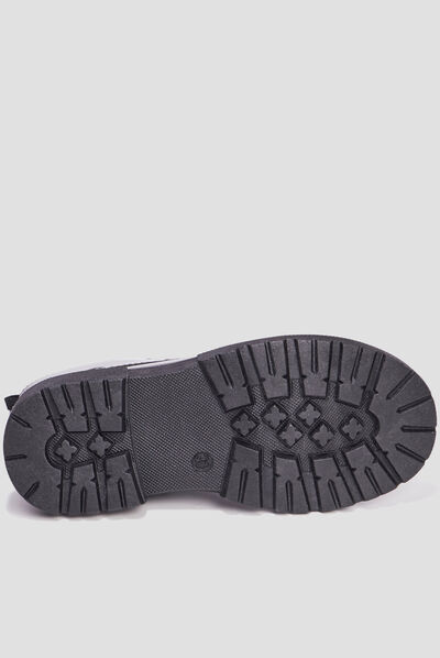Bottines crantées zippées à paillettes noir fille