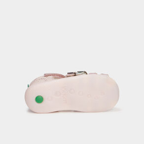 Sandales en cuir Kickers Bigkro rose bébé fille
