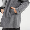 Manteau zipp&eacute; capuche fausse fourrure gris femme