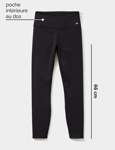 Legging de sport gainant taille haute noir femme