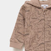 Sweat zipp&eacute; &agrave; capuche coton marron clair b&eacute;b&eacute; gar&ccedil;on
