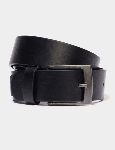 Ceinture &agrave; boucle rectangulaire noir homme