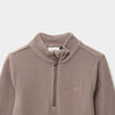 Sweat polaire col camionneur gris gar&ccedil;on