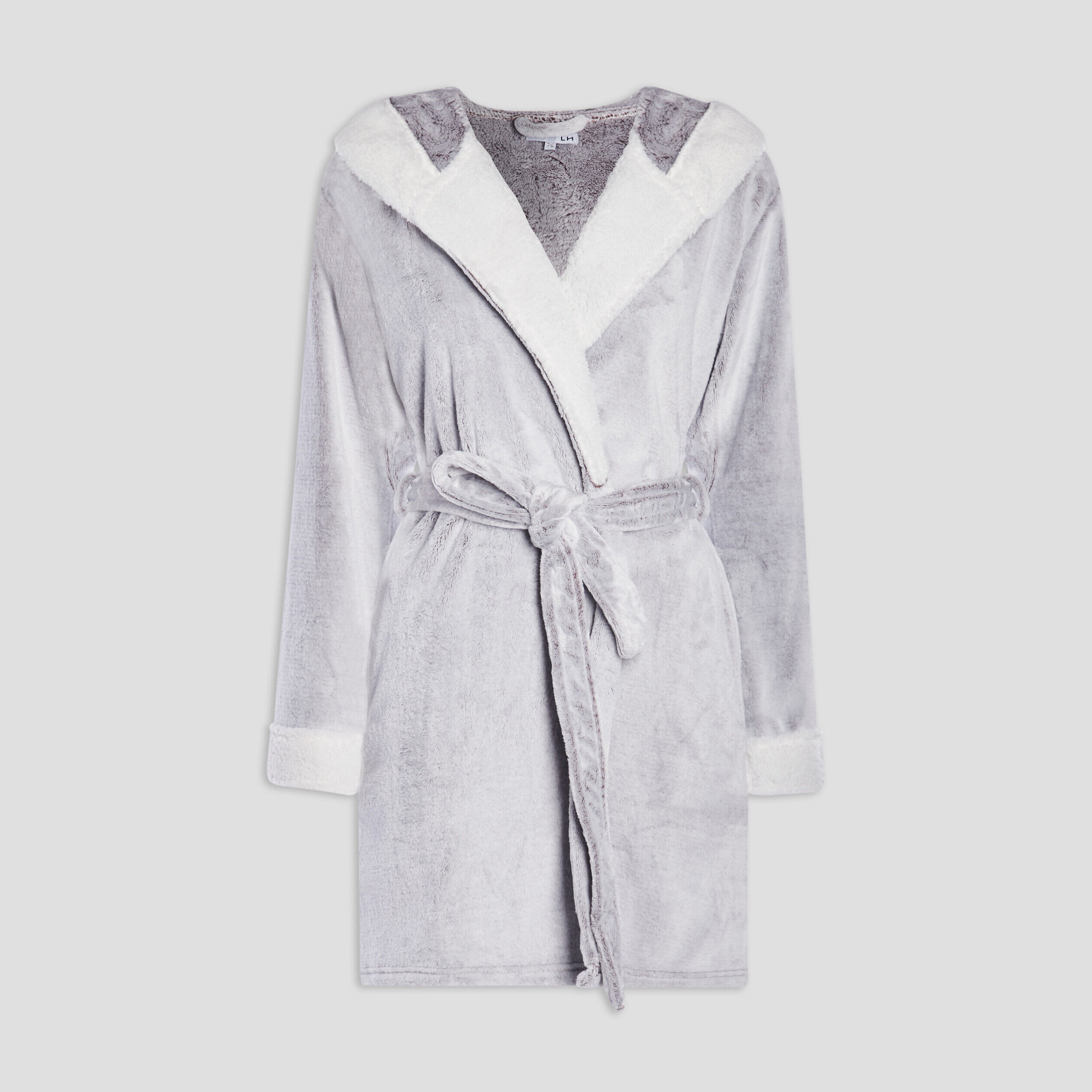 Peignoir à capuche taupe femme LH