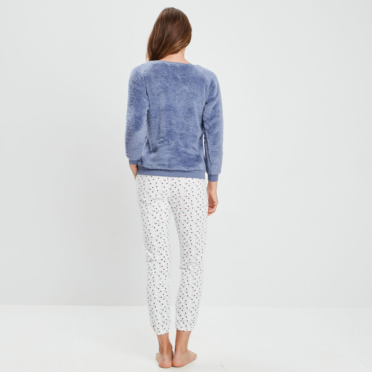 Ensemble pyjama de Noël 2 pièces bleu lavande femme