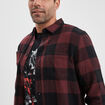 Chemise droite 2 poches manches longues bordeaux homme