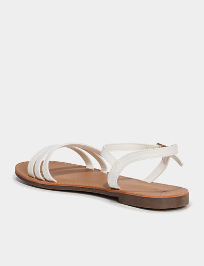 Sandales plates blanc femme