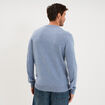 Pull col rond manches longues bleu gris homme