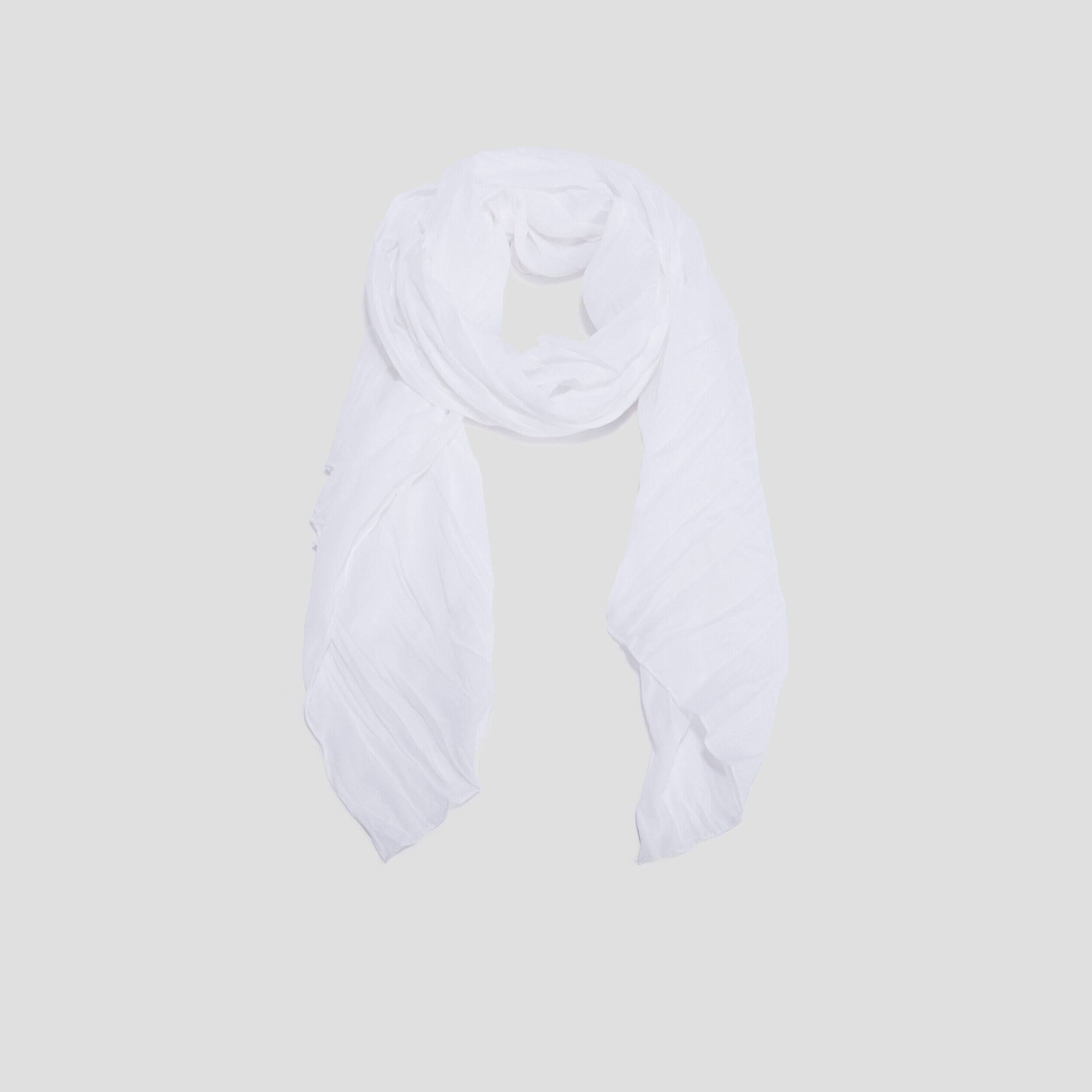 Foulard aspect froissé blanc femme LH