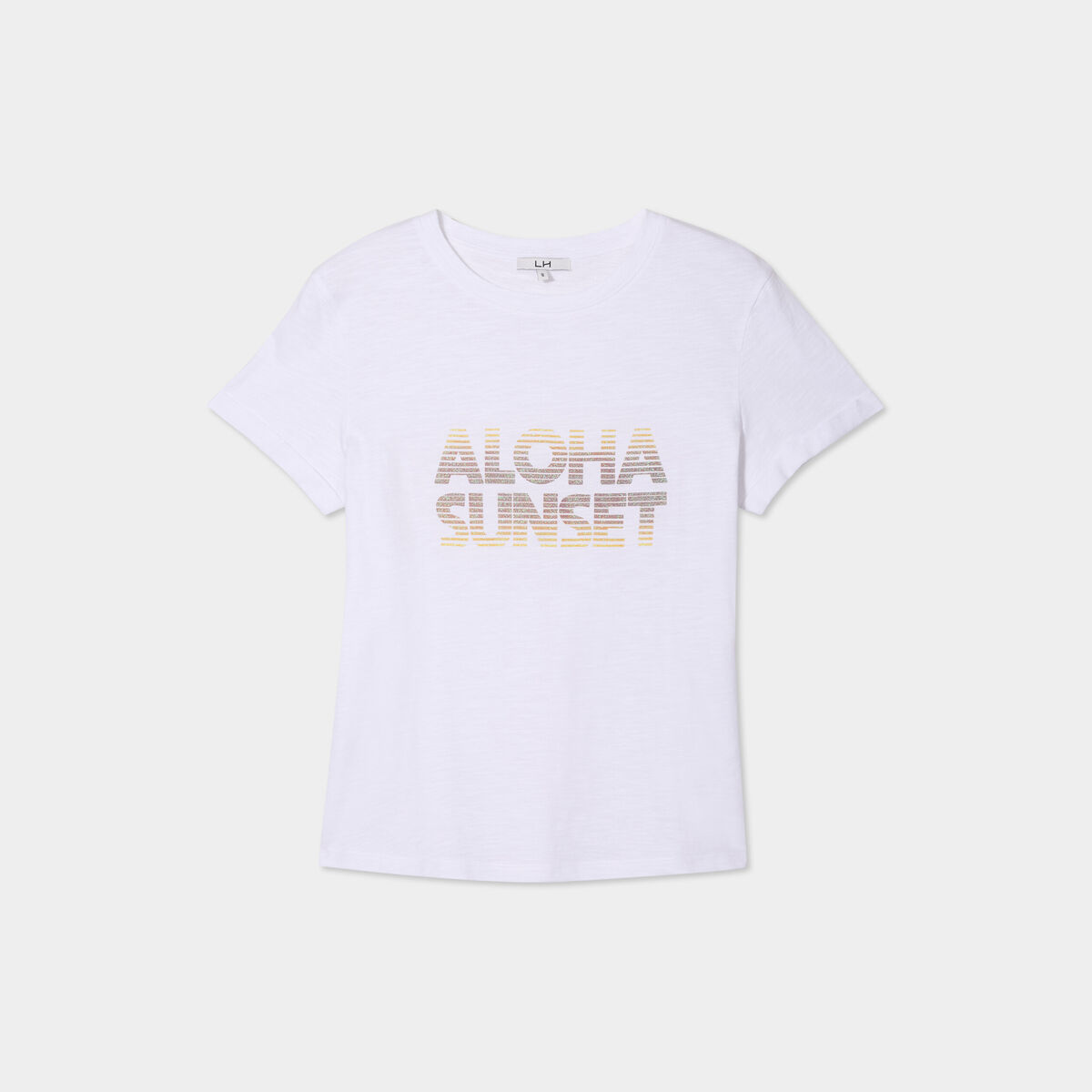 T-shirt manches courtes coton blanc femme