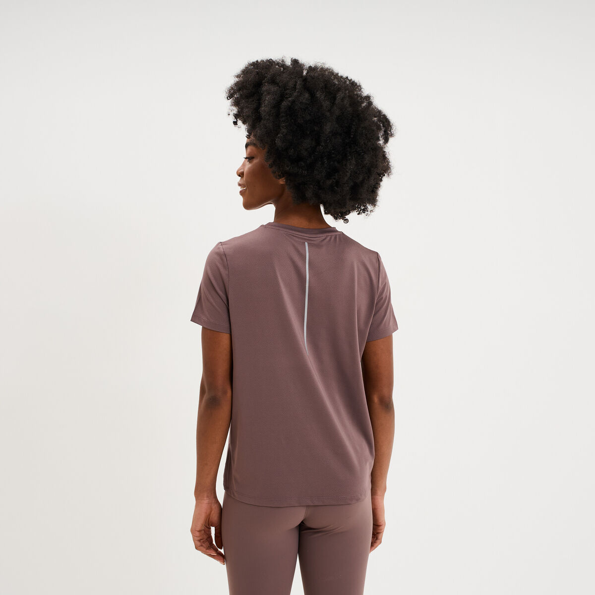 T-shirt de sport droit manches courtes mauve femme