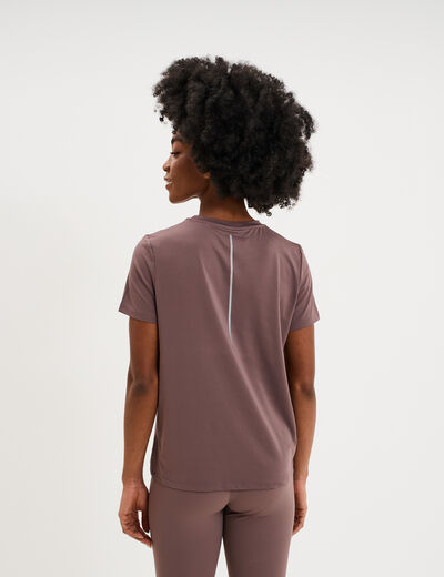 T-shirt de sport droit manches courtes mauve femme