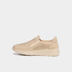 Chaussures confort zipp&eacute;s pied large sable femme