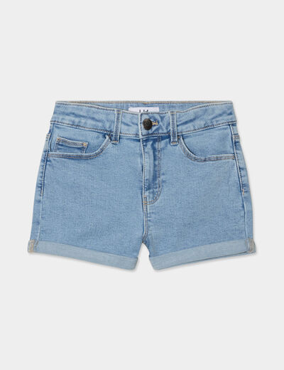 Short en jean denim 5 poches denim bleach fille