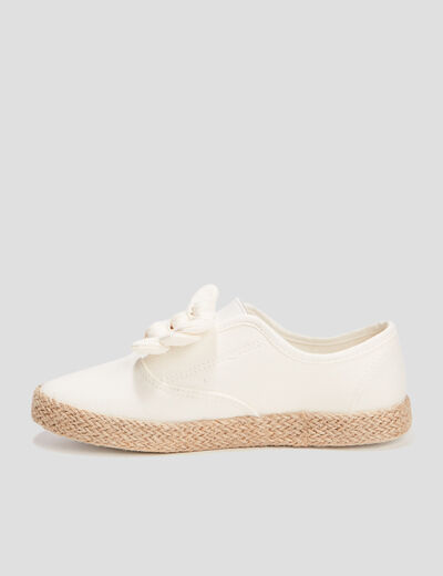 Tennis en toile avec noeuds blanc femme