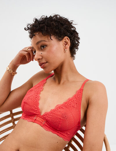Soutien-gorge foulard dentelle rouge femme