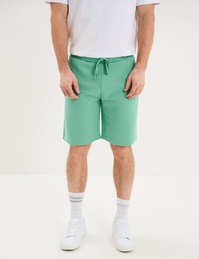 Short jogging molleton droit vert menthe homme