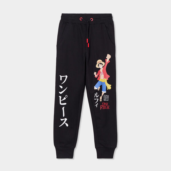 pantalon de jogging one piece luffy noir garcon Pantalon de jogging One Piece Luffy noir garçon