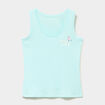 D&eacute;bardeur col rond droit coton bleu turquoise femme