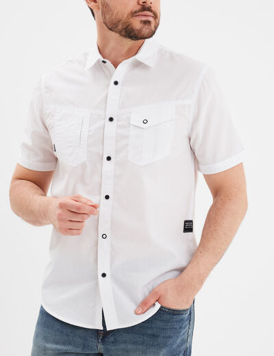 Chemise manches courtes à poches Liberto blanc homme