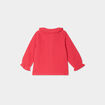 Blouse col claudine gaze de coton rouge bébé fille