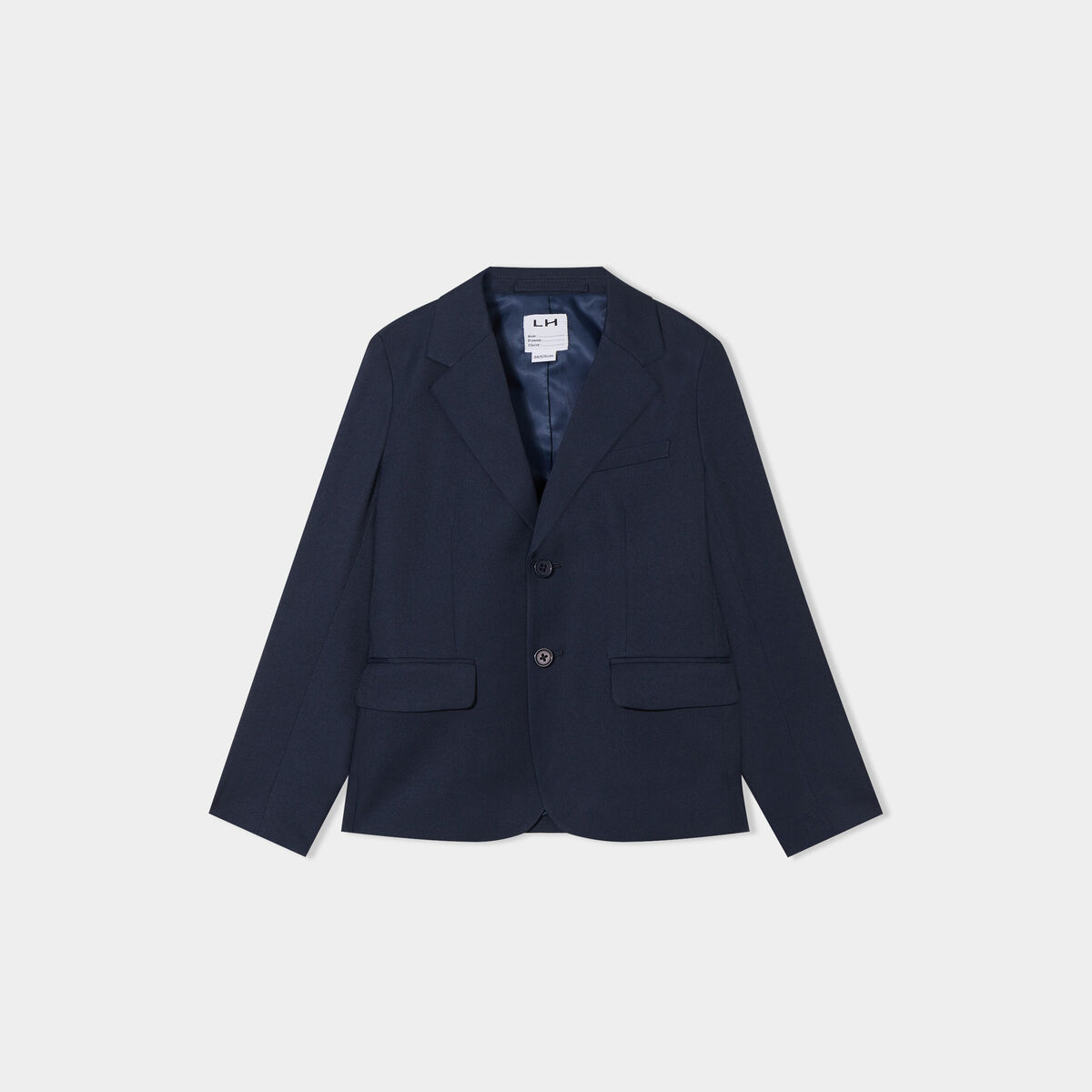 Veste blazer droite boutonnée bleu marine garçon