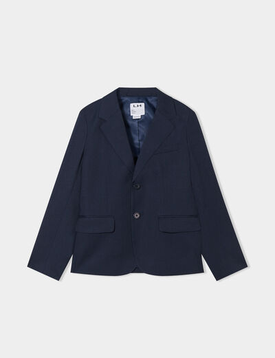 Veste blazer droite boutonnée bleu marine garçon