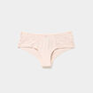 Shorty en coton avec dentelle rose poudr&eacute;e femme