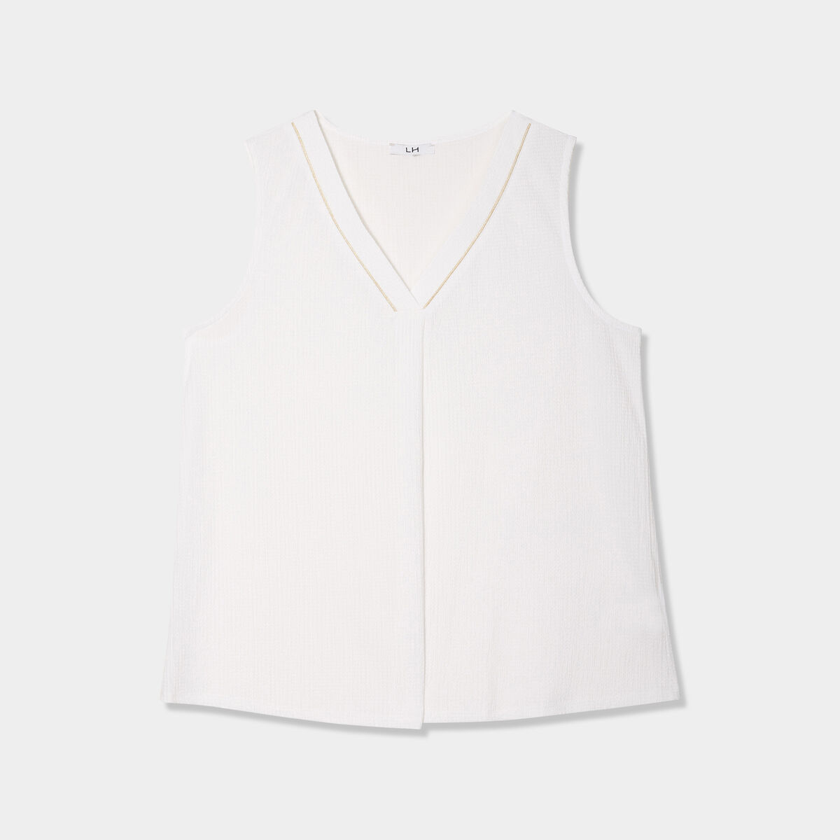 D&eacute;bardeur fluide effet gaufr&eacute; blanc femme grande taille