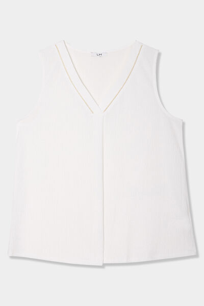 D&eacute;bardeur fluide effet gaufr&eacute; blanc femme grande taille