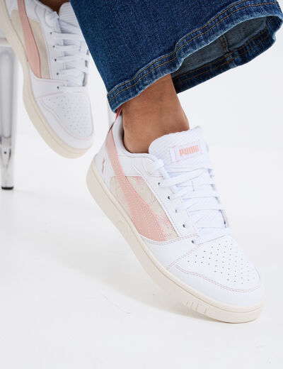 Tennis basses &agrave; lacets Puma rose femme
