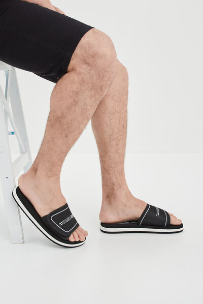 Mules à scratchs Wamea Beach noir homme