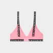 Lot 2 brassi&egrave;res forme triangle coton rose fluo fille