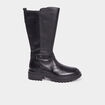 Bottes brides en cuir noir fille