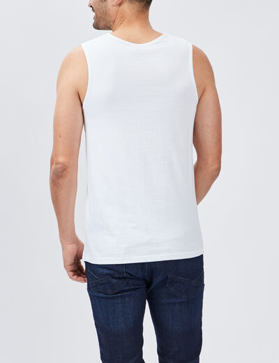 Débardeur bretelles larges blanc homme