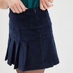 Jupe plissée velours bleu marine femme