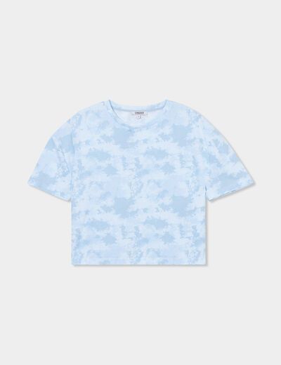 T-shirt cropped oversize Creeks bleu femme