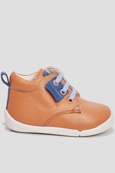 Bottillons en cuir Wazzap camel bébé garçon