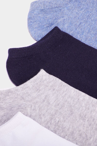 Lot 5 paires chaussettes invisibles bleu mixte