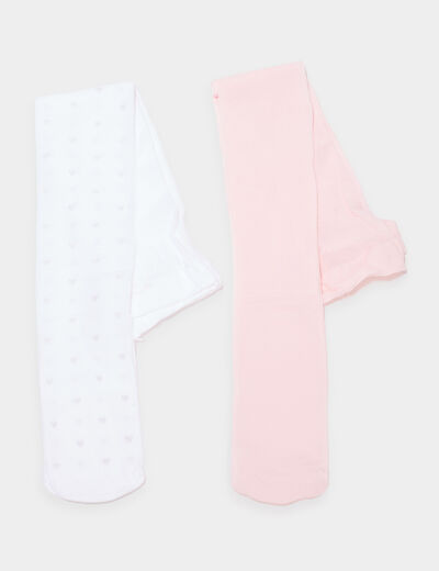 Lot 2 collants blanc fille