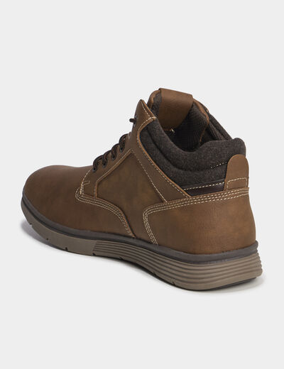 Bottines montantes &agrave; lacets marron clair homme