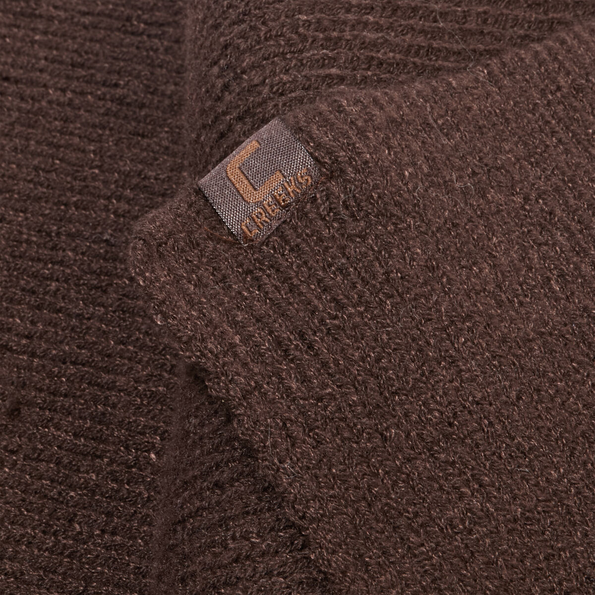 &Eacute;charpe tricot&eacute;e marron fonc&eacute; homme