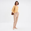 Pull droit col rond manches longues jaune clair femme