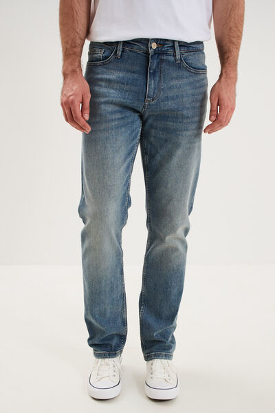 Jeans regular 5 poches denim stone homme