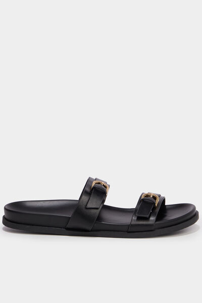 Mules avec boucles noir femme