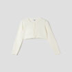 Gilet court manches longues ecru fille
