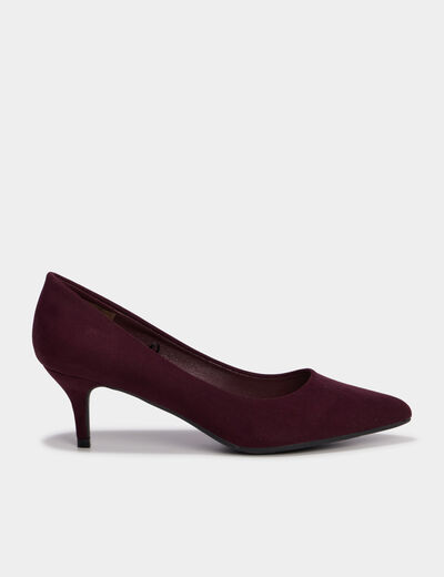 Escarpins &agrave; talons aiguilles bordeaux femme